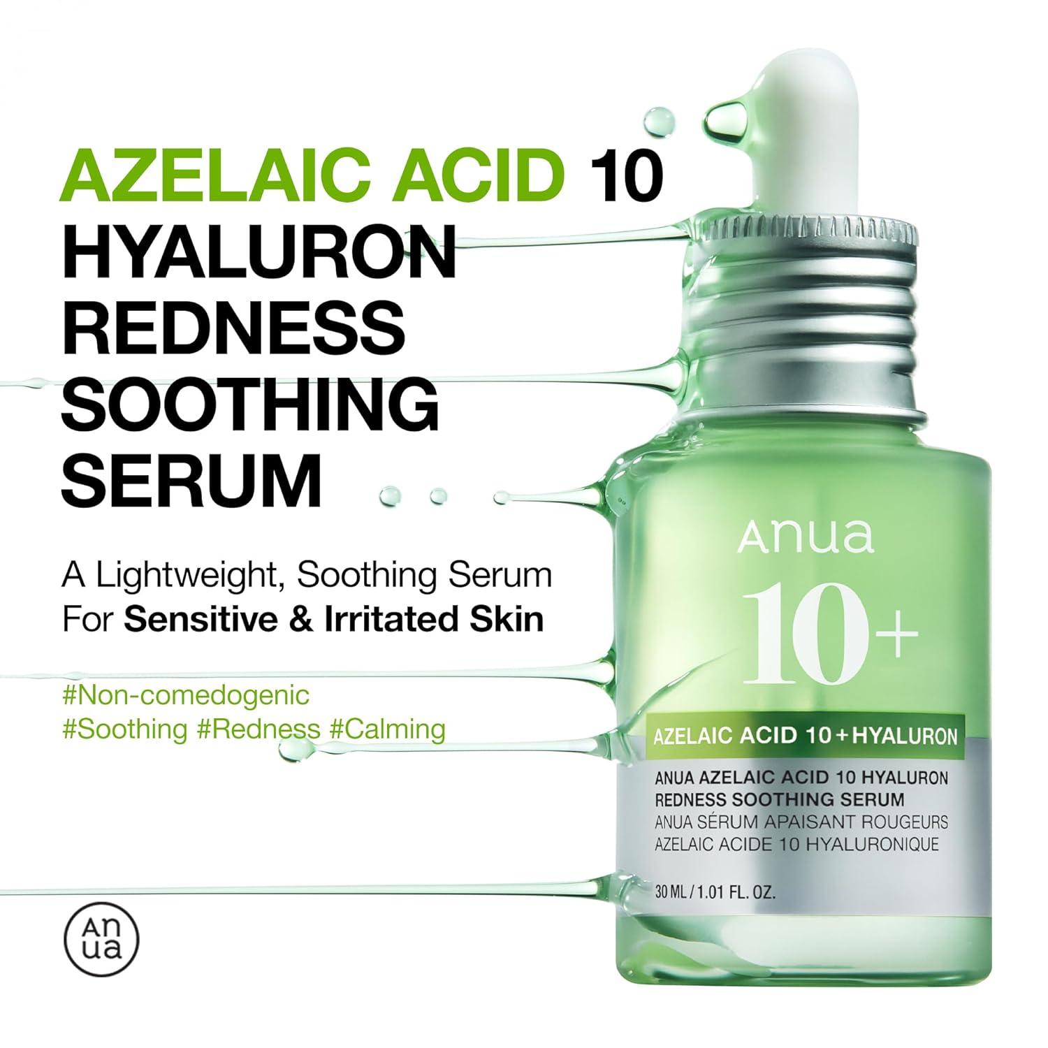 Anua Azelaic Acid 10 Hyaluron Redness Soothing Serum - 30ml Expiry 09 - 2028